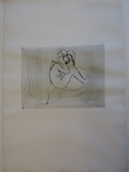 Appraisal: SUZANNE VALADON Marie au tub s'epongeant Etching x mm x