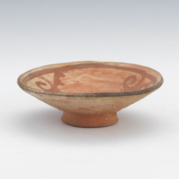 Appraisal: AZTEC RITUAL BOWL x Pottery bowl with earthen red glaze