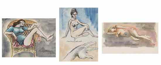 Appraisal: Aaron Bohrod American - A Group of Three Watercolors Depicting