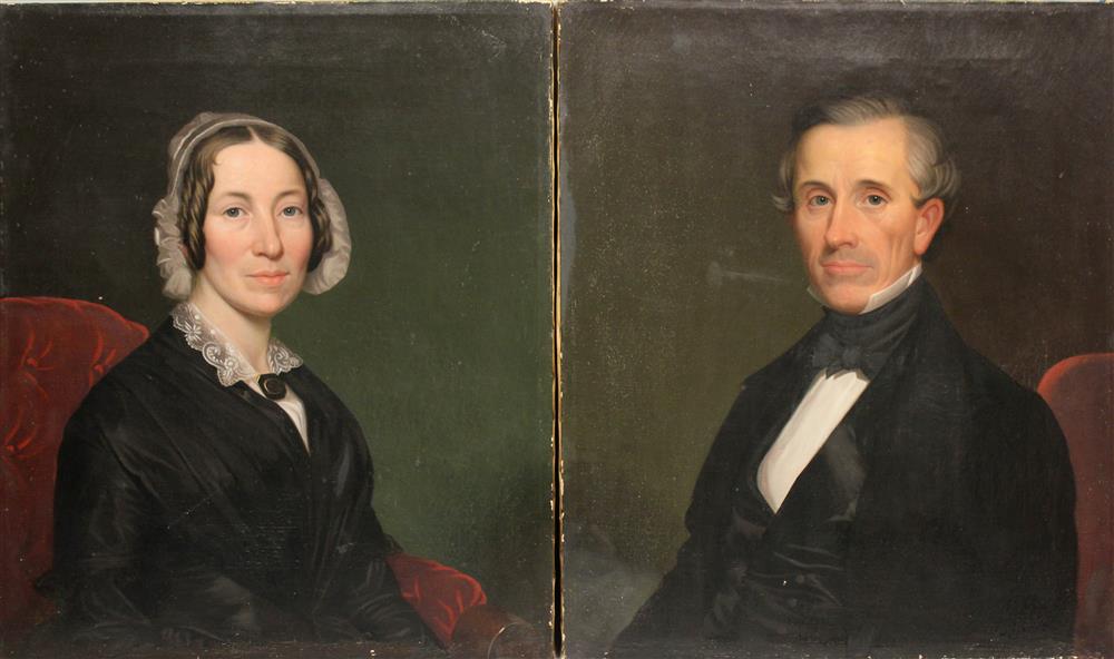 Appraisal: AMERICAN SCHOOL TH CENTURY A PAIR OF PORTRAITS Oil on