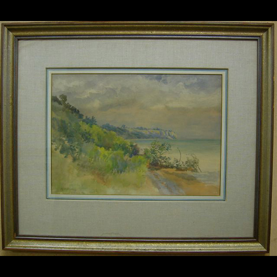 Appraisal: WILLIAM DANIEL BLATCHLY - CANADIAN SCARBOROUGH BLUFFS WATERCOLOUR DATED Sight