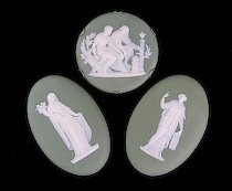 Appraisal: Another Lot of Three Wedgwood Green Dip Medallions ca late