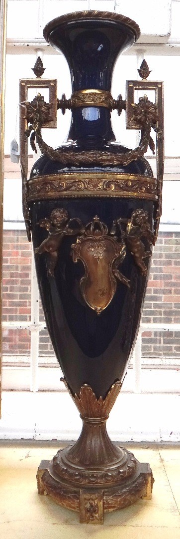 Appraisal: A Sevres style porcelain and ormolu mounted vase late th