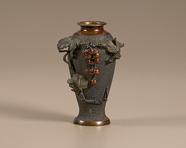 Appraisal: JAPANESE BRONZE AND MIXED METAL VASE Japanese Meiji period -