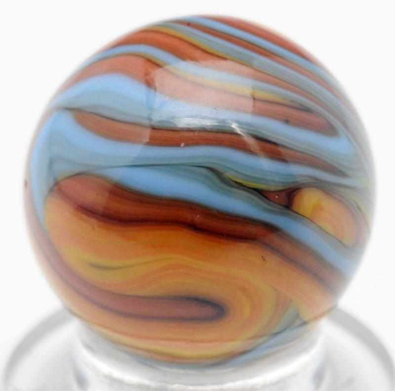 Appraisal: Rare Christensen Agate -Color Flame Marble Baby blue base with