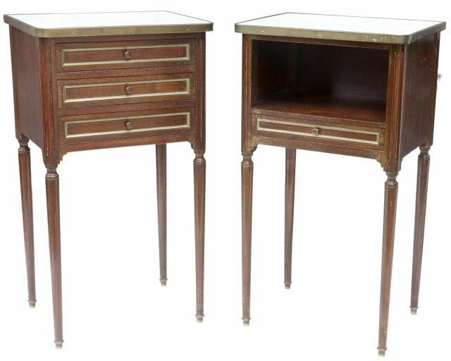 Appraisal: lot of French Louis XVI style bedside tables th c