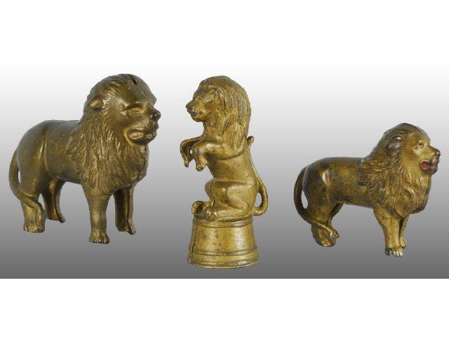 Appraisal: Lot of Cast Iron Lion Still Banks Description Includes large