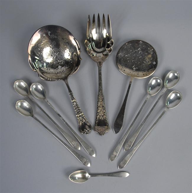 Appraisal: ASSEMBLAGE OF AMERICAN SILVER FLATWARE Tiffany Co maker including iced