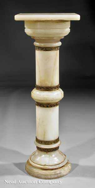 Appraisal: An Antique Onyx Pedestal chased bronze mounts height in width