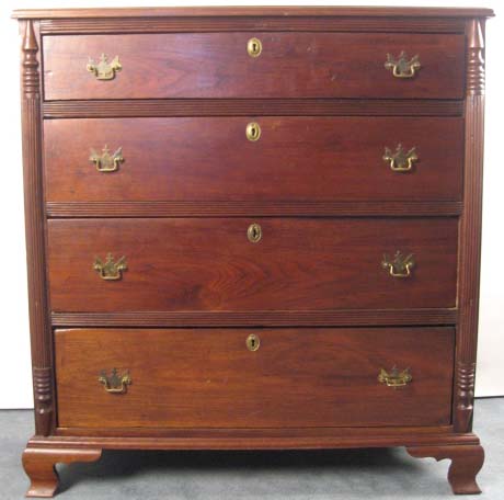 Appraisal: A L th C Four-drawer Walnut Chest of Drawers with