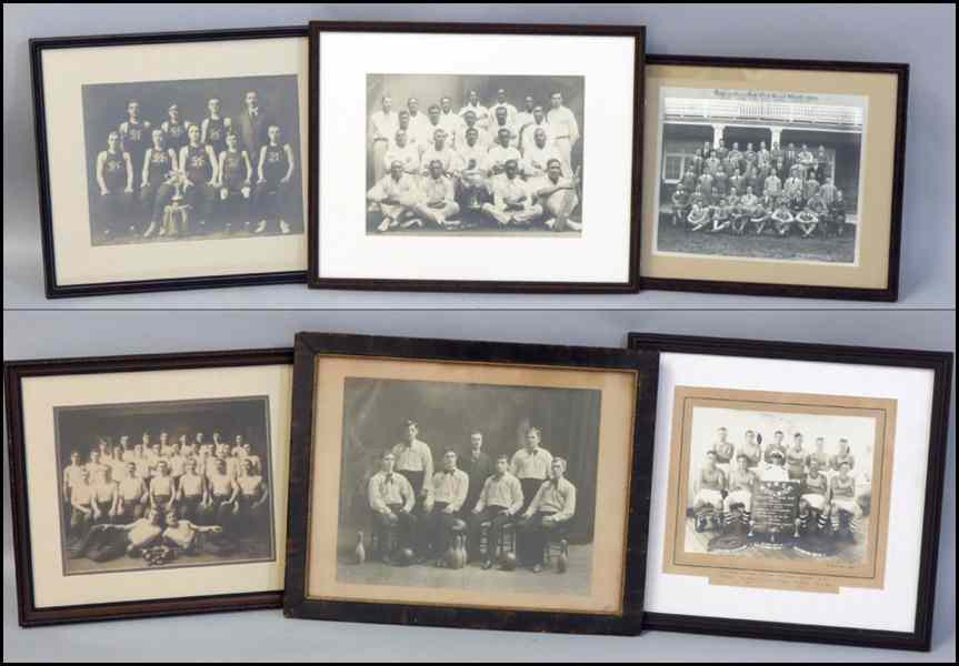 Appraisal: GROUP OF FIVE FRAMED VINTAGE SPORTING CLUB PHOTOGRAPHIC PRINTS Includes