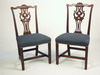 Appraisal: CHAIRS - Pair of th C mahogany Chippendale side chairs