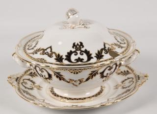 Appraisal: ROYAL CROWN DERBY TUREEN AND UNDERPLATE ROYAL CROWN DERBY BONE