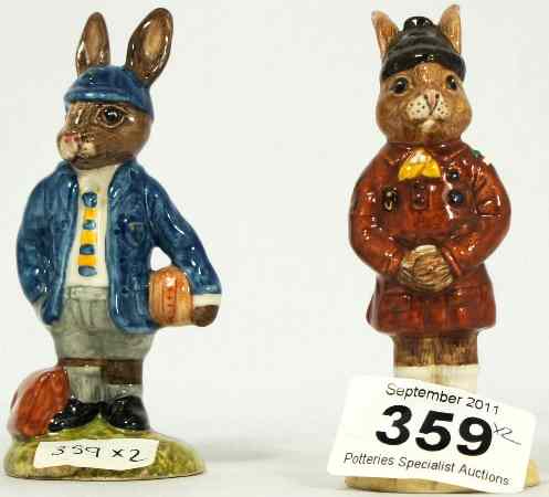 Appraisal: Royal Doulton Bunnykins Figures Brownie DB and School Boy DB