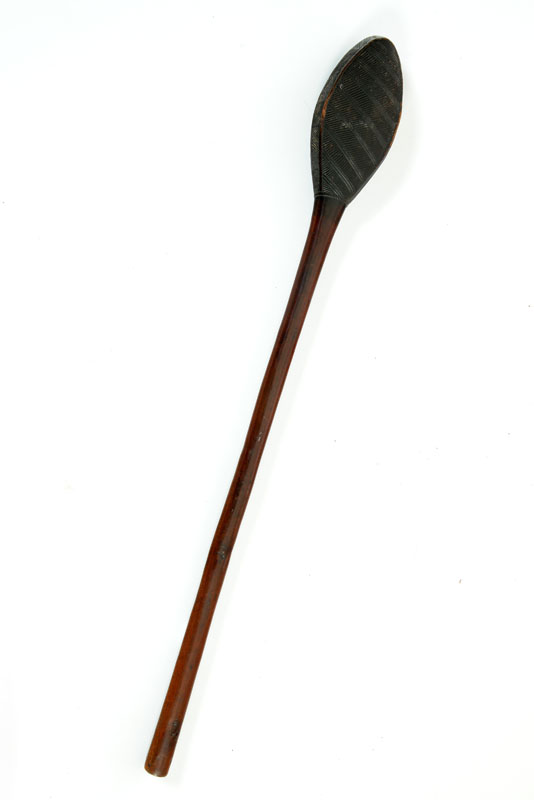 Appraisal: CLUB Angola - wood Round staff topped by a rounded