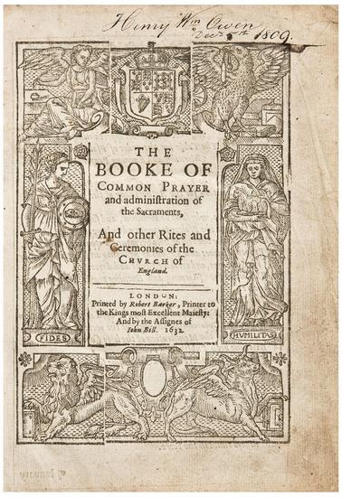 Appraisal: BOOK OF COMMON PRAYER The Booke of Common Prayer Bound