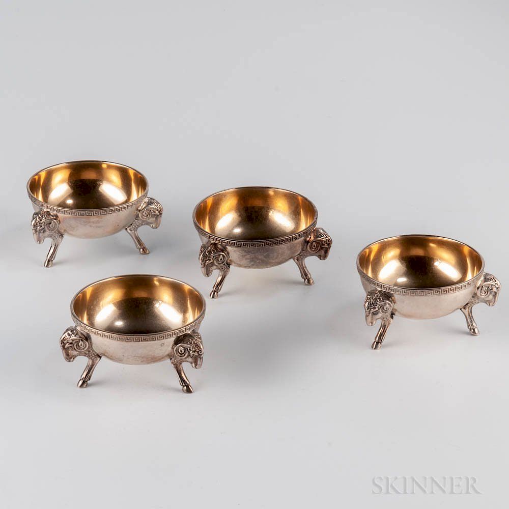 Appraisal: Four Tiffany Co Sterling Silver Salt Cellars Four Tiffany Co