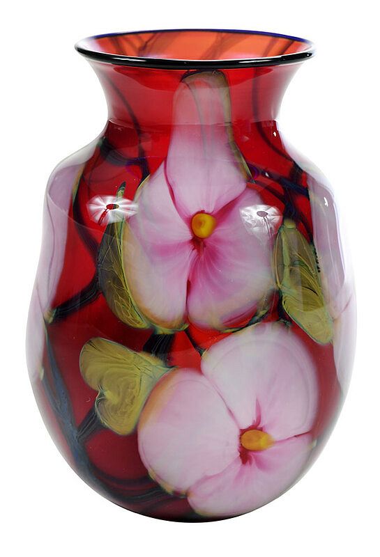 Appraisal: Charles Lotton Multi Flora Art Glass Vase American th century