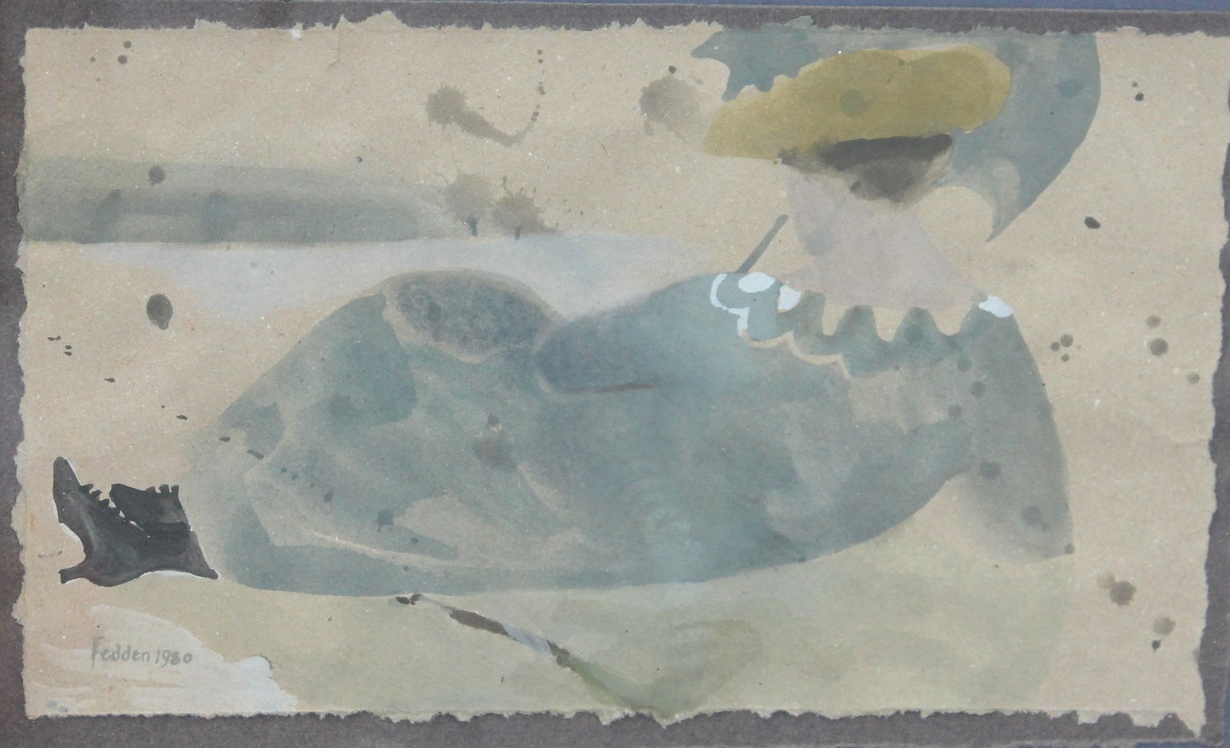 Appraisal: Mary Fedden - Reclining lady with parasol watercolour signed and