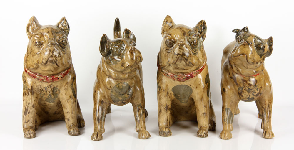 Appraisal: - Terracotta Bull Dogs Lot of four figures of bull