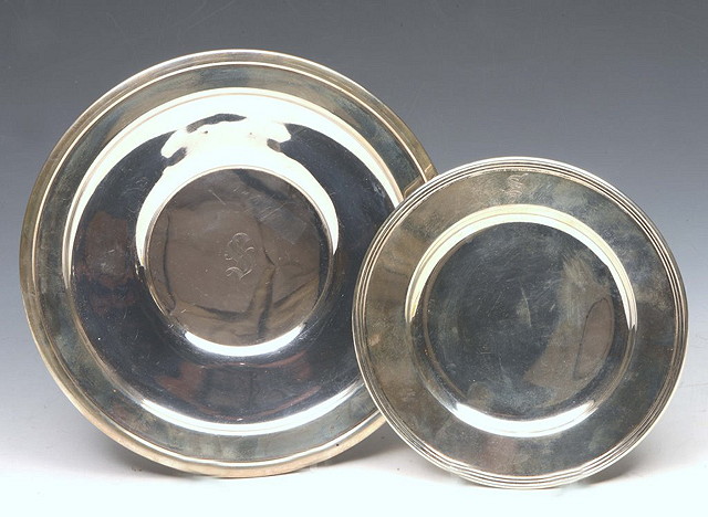 Appraisal: TWO AMERICAN SILVER DISHES cm and cm in diameter both