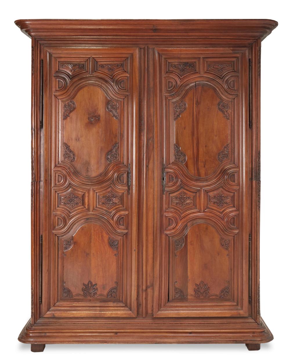 Appraisal: A French Lyonnaise Louis XIII-style armoire th Century The large