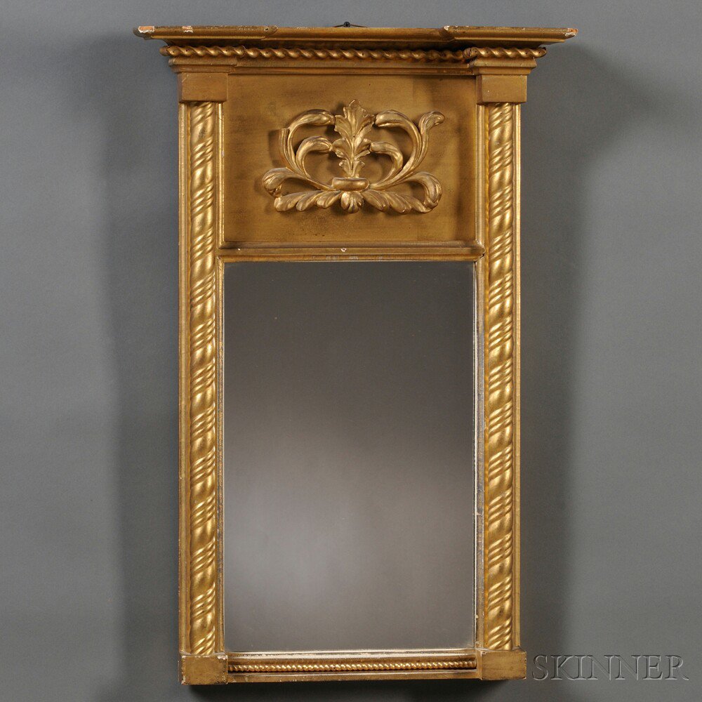 Appraisal: Federal Gilt-gesso Mirror probably New England c the molded cornice