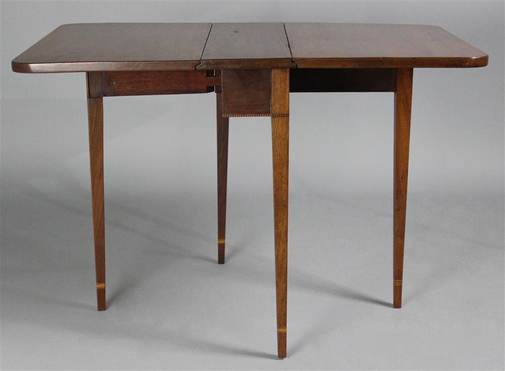 Appraisal: FEDERAL STYLE INLAID MAHOGANY TUCKAWAY DROP LEAF TABLE having a