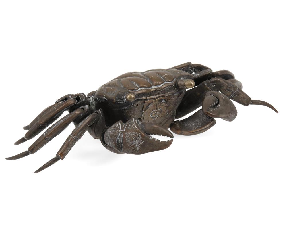 Appraisal: A Japanese articulated bronze model of a crab Meiji Period