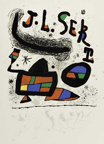 Appraisal: JOAN MIR Poster for the Exhibition J L Sert Color