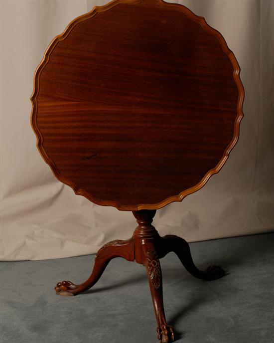 Appraisal: Mahogany Tilt-top Table with piecrust top three ball and claw