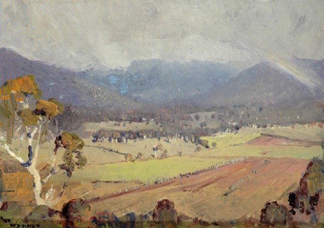 Appraisal: W D Knox - Rain in the Hills Healesville oil