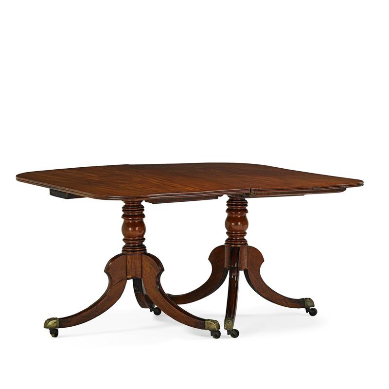 Appraisal: GEORGE III STYLE DOUBLE PEDESTAL DINING TABLE Condition Report