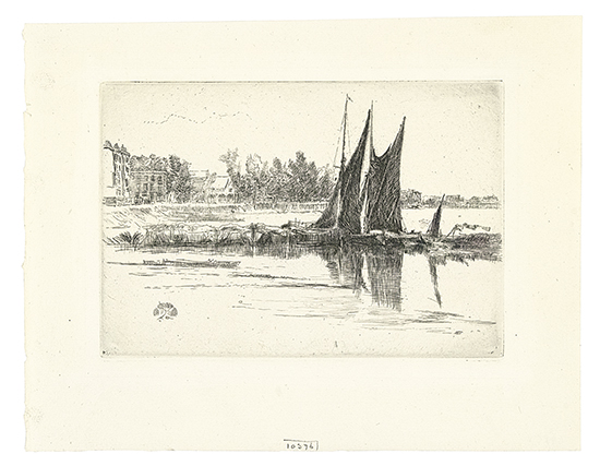 Appraisal: JAMES A M WHISTLER Hurlingham Etching and drypoint on antique