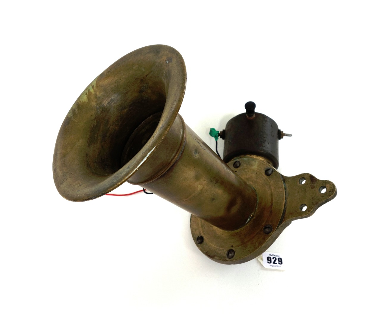 Appraisal: A large brass klaxon 'Awooga' car horn by 'The Klaxon