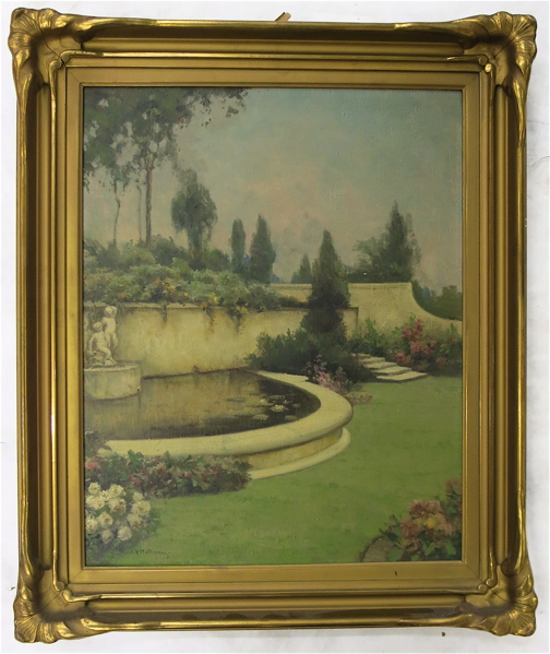 Appraisal: BRUCE HATHAWAY OIL ON CANVAS th th century Italian Garden