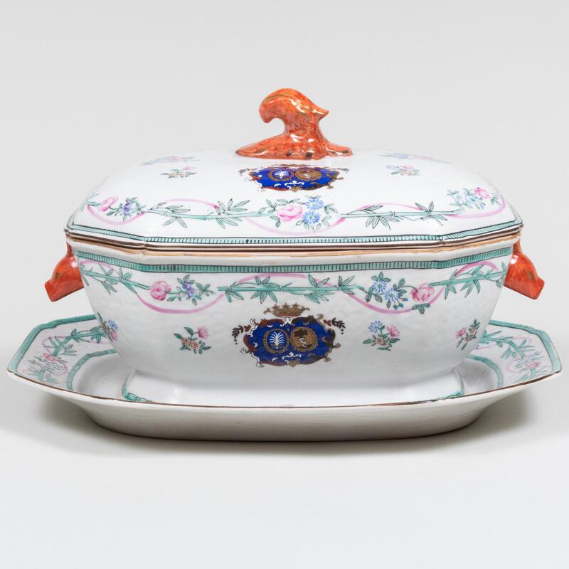 Appraisal: Chinese Export Porcelain Tureen Cover and Underplate Unmarked x x