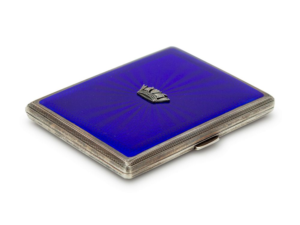 Appraisal: An English Enameled Silver Cigarette Case An English Enameled Silver