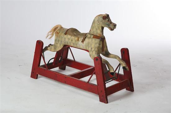 Appraisal: ROCKING HORSE American early th century mixed woods Small carved