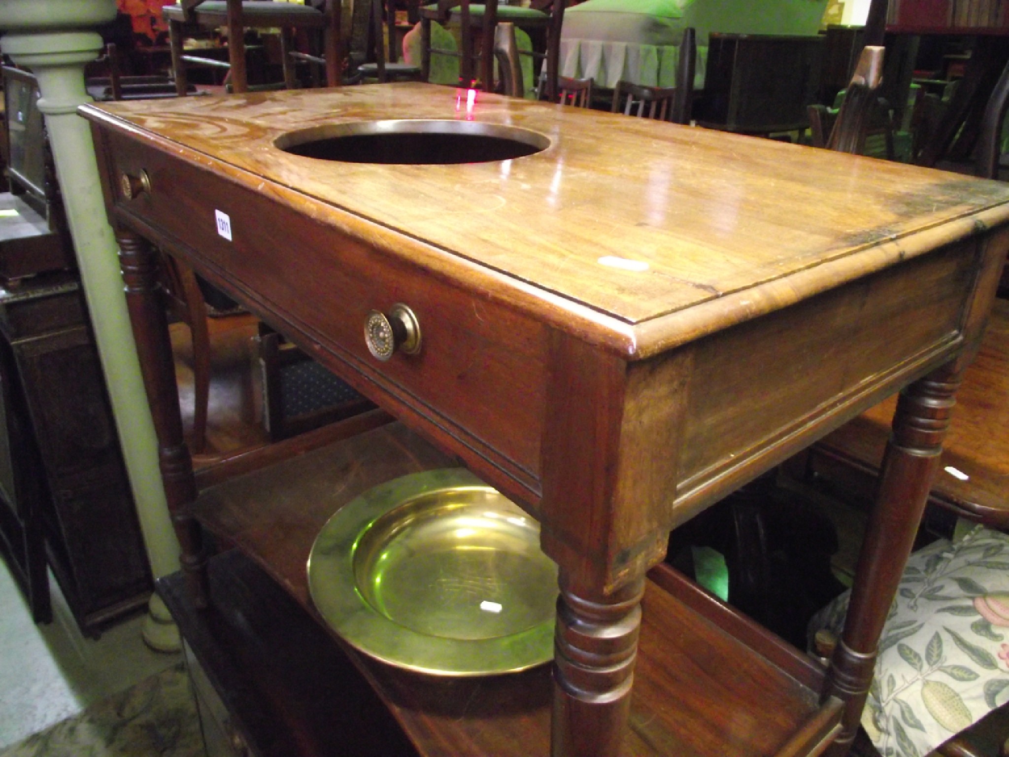 Appraisal: A th century mahogany two tier washstand of rectangular form