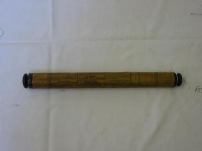 Appraisal: A MAUCHLINEWARE POSTAL RULER AND PERPETUAL CALENDAR of cylindrical form