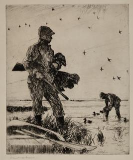 Appraisal: Frank W Benson - Winter Wildfowling signed Frank W Benson