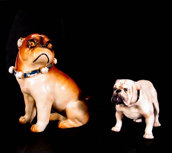 Appraisal: A group of two porcelain models of dogs comprising a