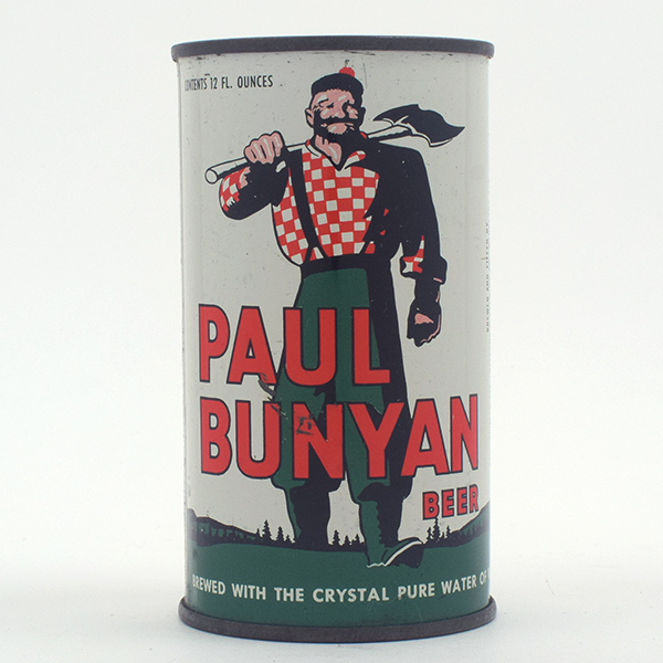 Appraisal: Paul Bunyan Beer Flat Top COUNTRY-BLACK TRIM UNLISTEDReference USBC UnlistedBrewery