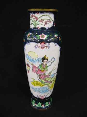 Appraisal: Peking Enamel Vase goddess scenes '' excellent