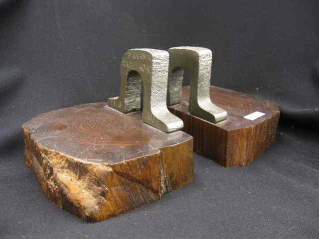 Appraisal: Pair of Railroad Bookends marked Panama Railroad - on metal