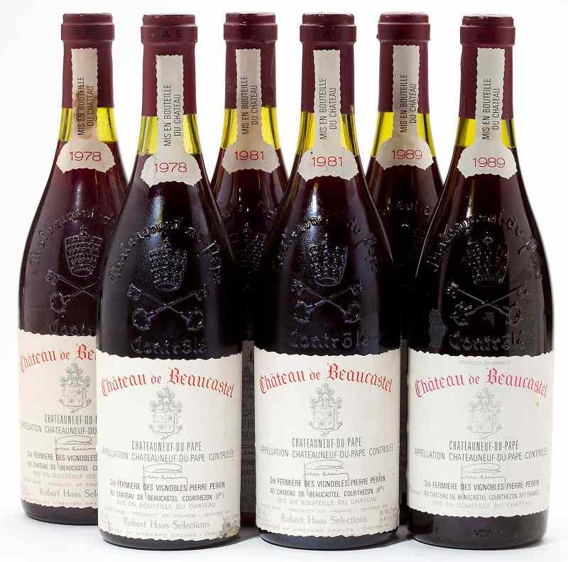 Appraisal: Chateauneuf du Pape total bottlesVintage Beaucastel - cm ssos Vintage