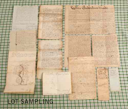 Appraisal: Thirty-three miscellaneous Pennsylvania deeds several with hand written maps mostly