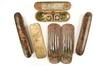 Appraisal: EARLY DESK BOXES GOLD SCALE BLADE SET - Including th