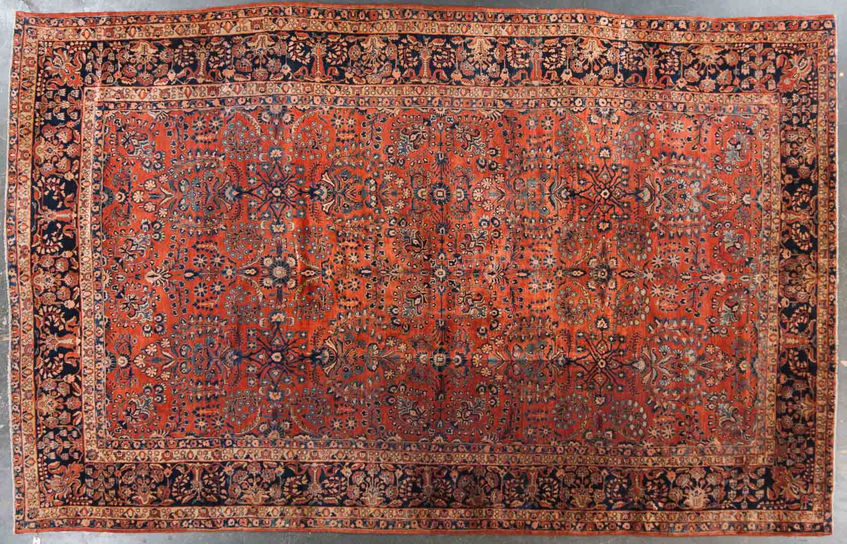 Appraisal: Antique Sarouk carpet approx x Persia circa Condition Good condition